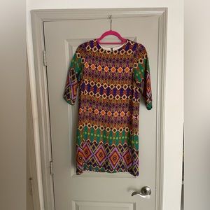 Everly Shift Dress - Chevron Multicolor Small